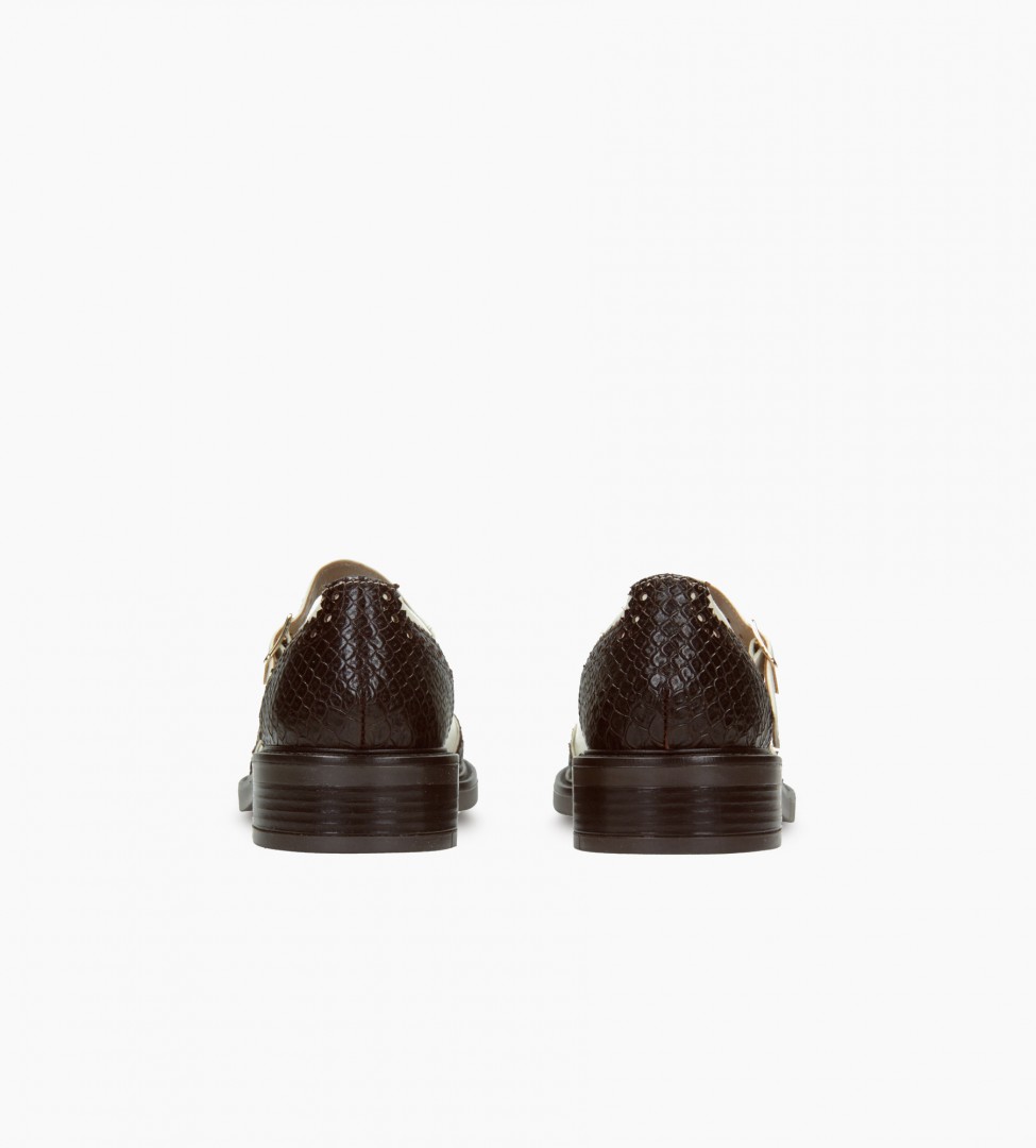 Biało beżowe półbuty damskie