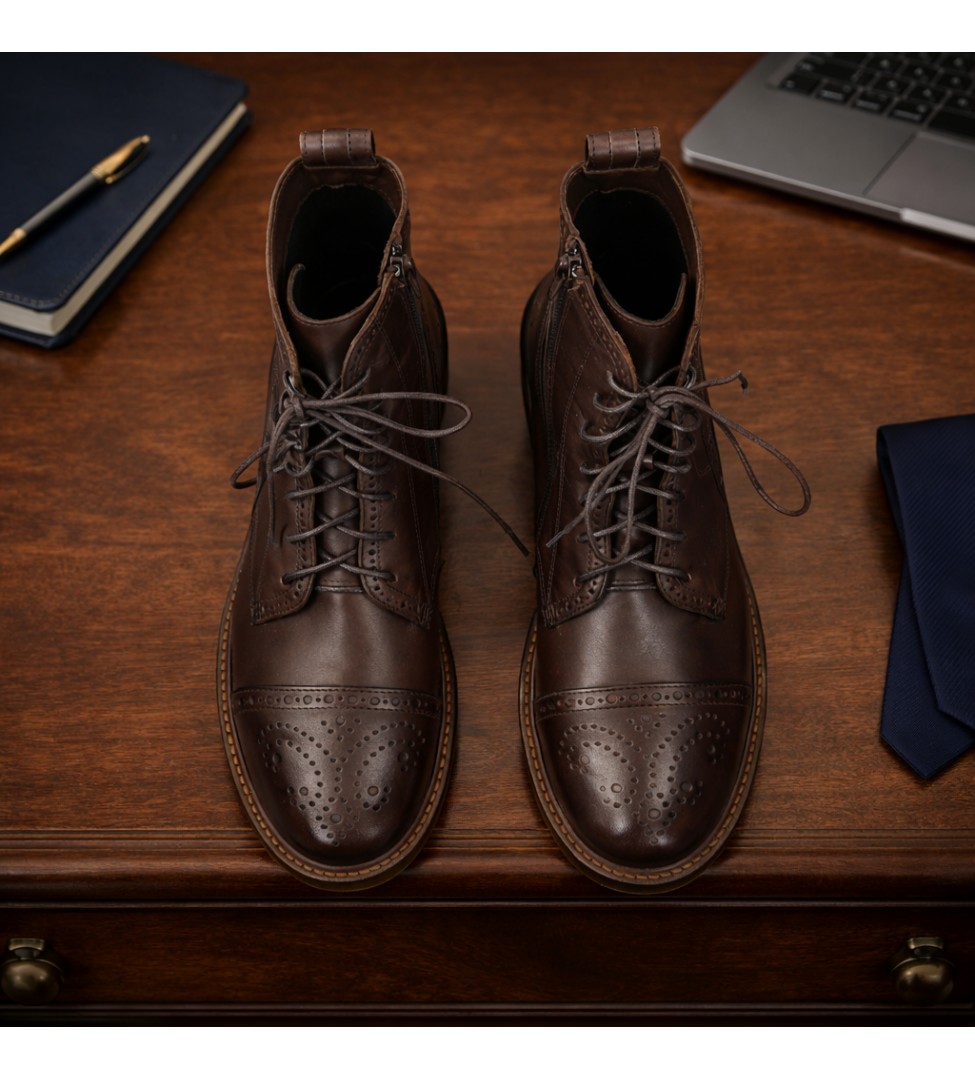 Brązowe trzewiki damskie