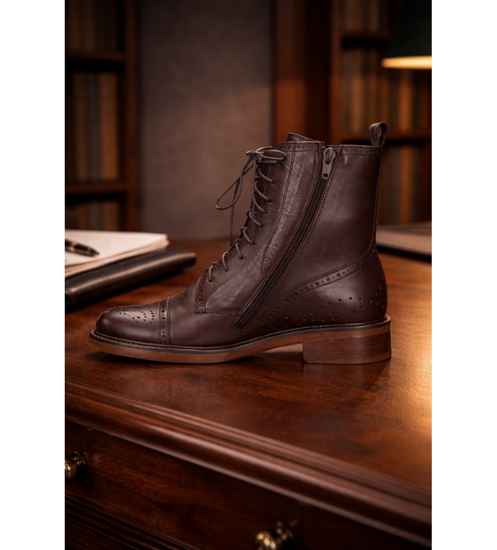 Brązowe trzewiki damskie