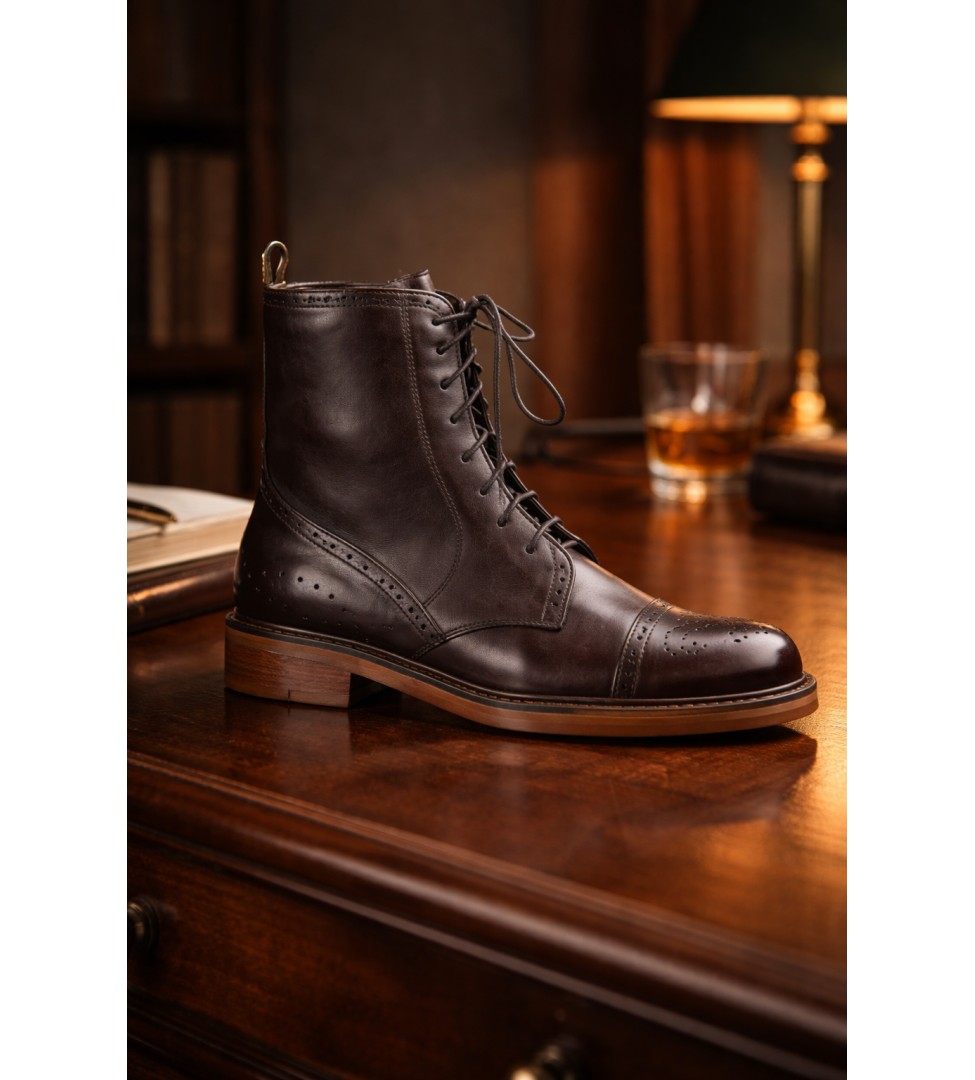 Brązowe trzewiki damskie