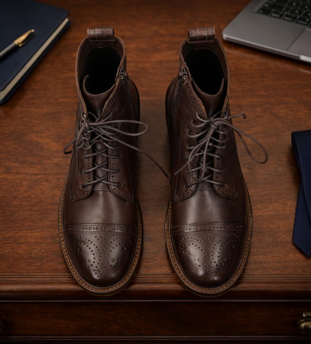 Brązowe trzewiki damskie