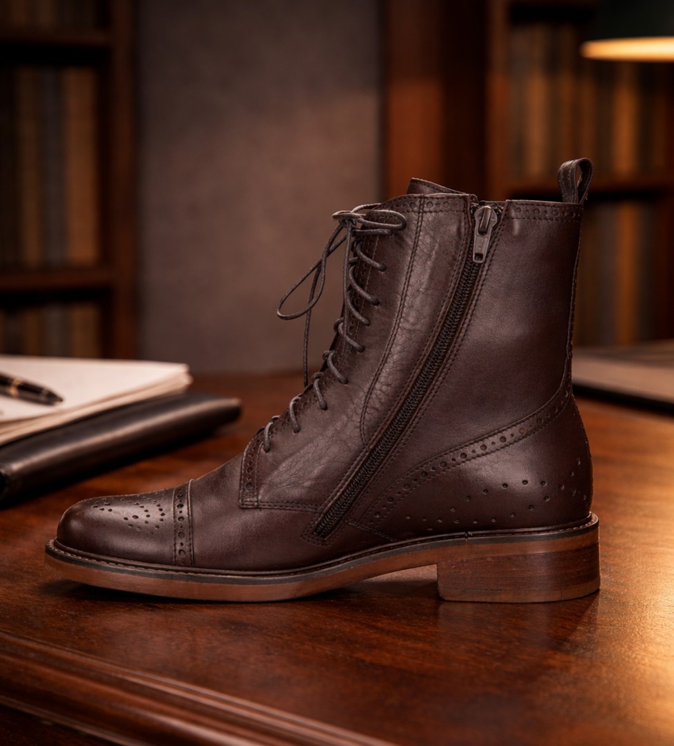 Brązowe trzewiki damskie