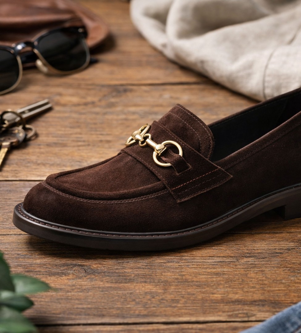 Brązowe mokasyny damskie