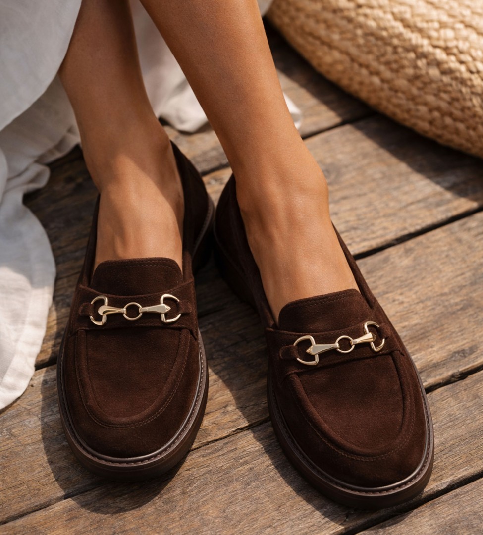 Brązowe mokasyny damskie
