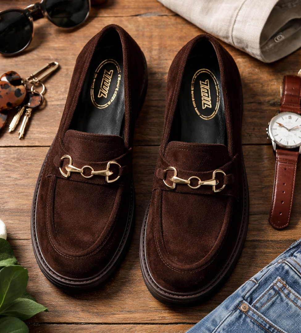 Brązowe mokasyny damskie