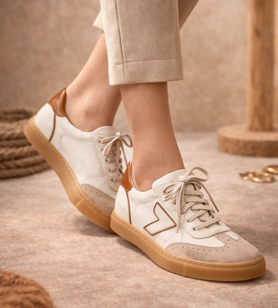 Beżowe trampki damskie