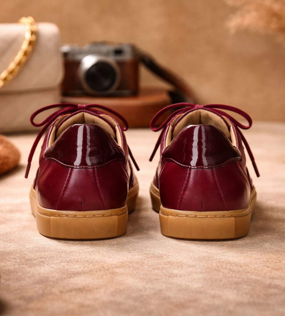 Bordowe trampki damskie