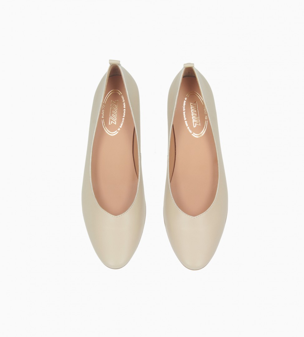 Beżowe baleriny damskie
