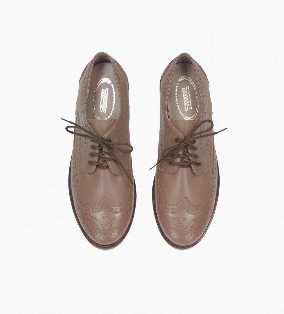 Ciemno beżowe półbuty damskie