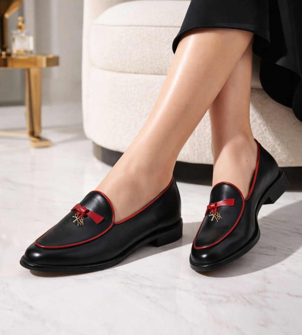 Czarne mokasyny damskie