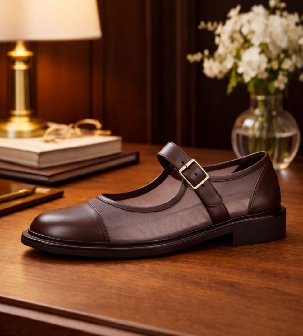 Brązowe półbuty damskie