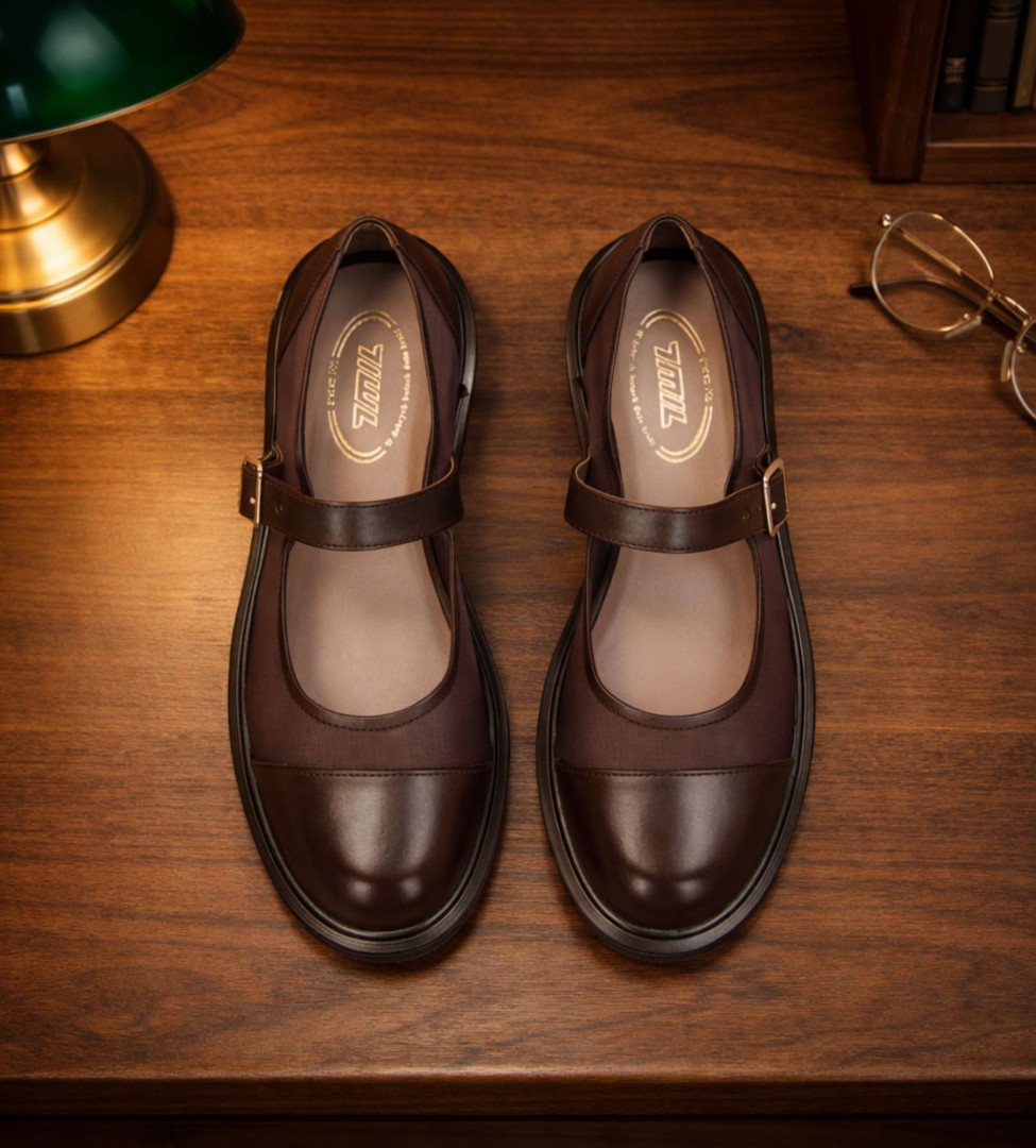 Brązowe półbuty damskie