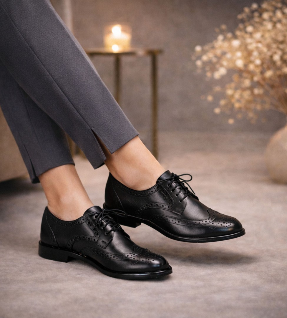 Czarne półbuty damskie