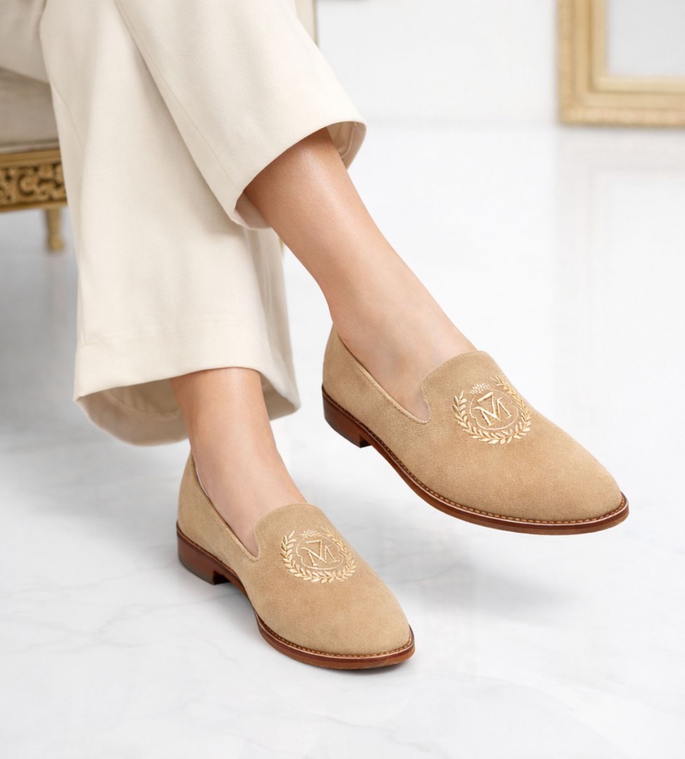 Brązowe baleriny damskie