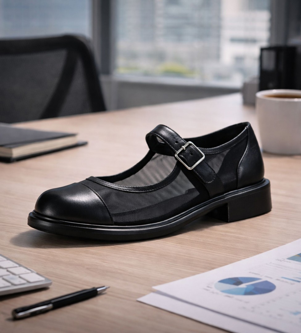 Czarne półbuty damskie