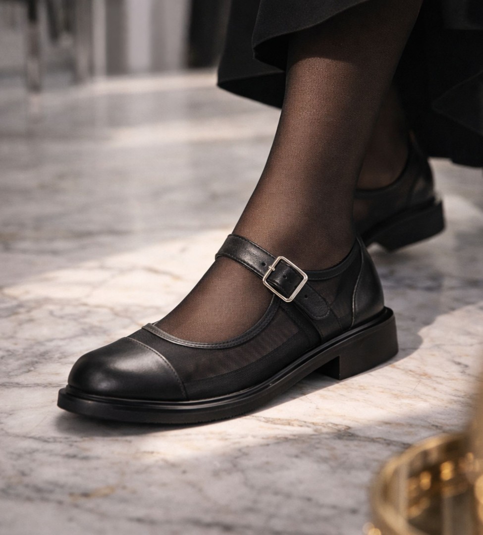 Czarne półbuty damskie