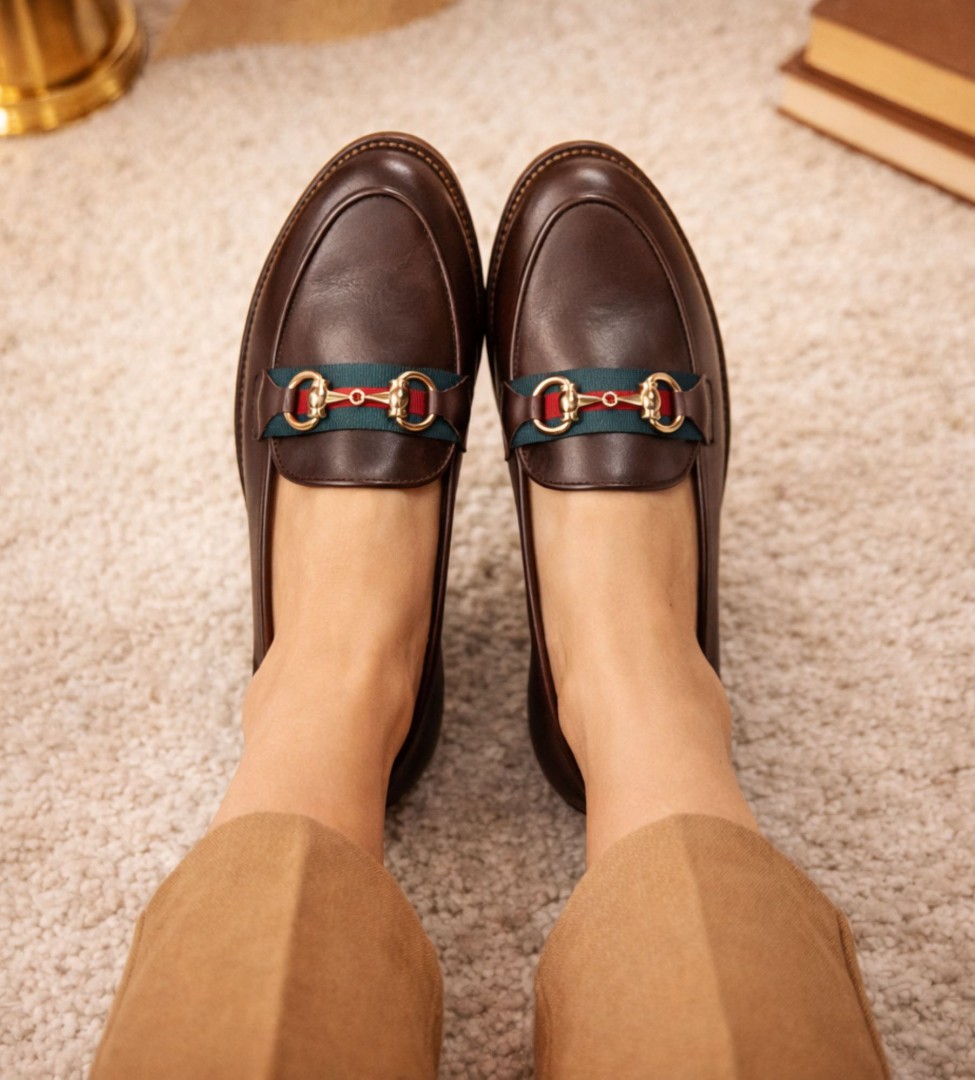 Brązowe mokasyny damskie