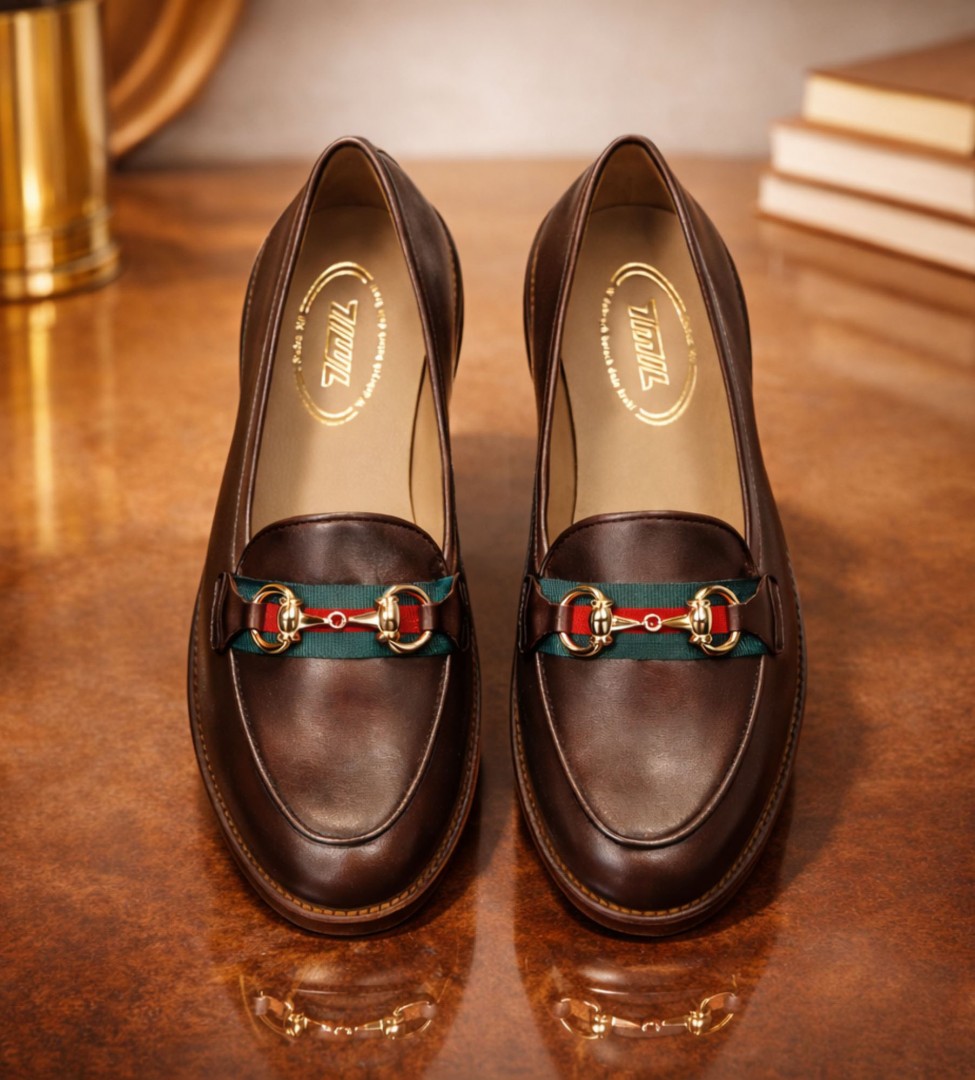 Brązowe mokasyny damskie