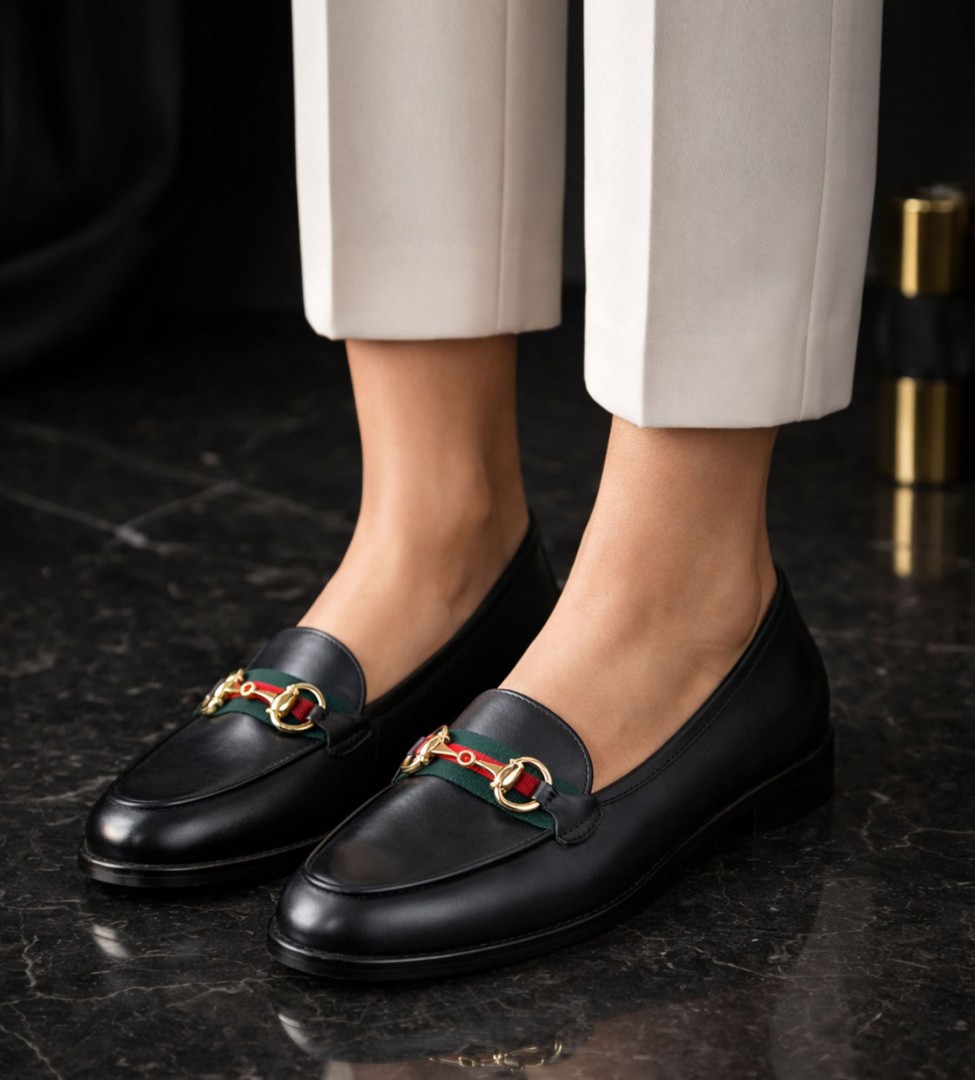 Czarne mokasyny damskie