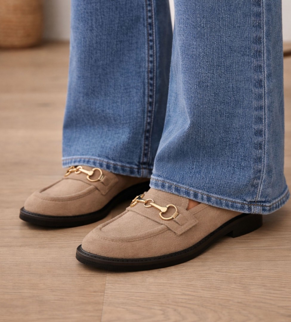 Beżowe mokasyny damskie