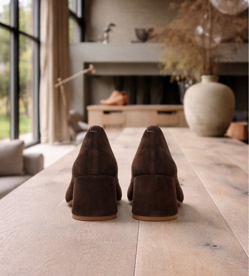 Brązowe czółenka damskie