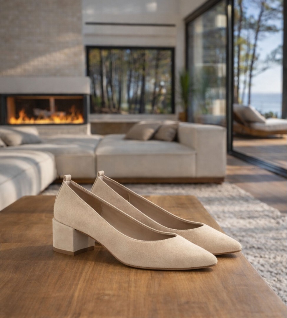 Beżowe czółenka damskie