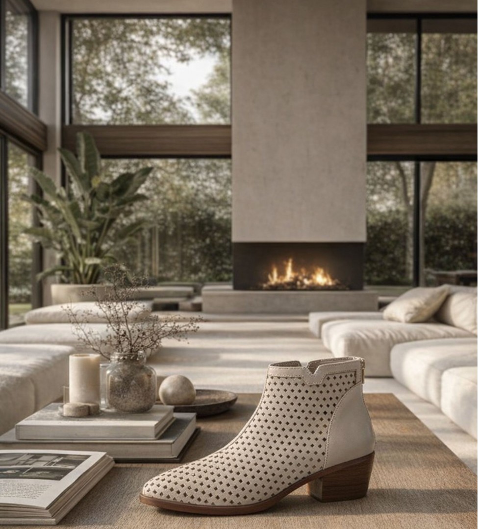 Beżowe botki damskie