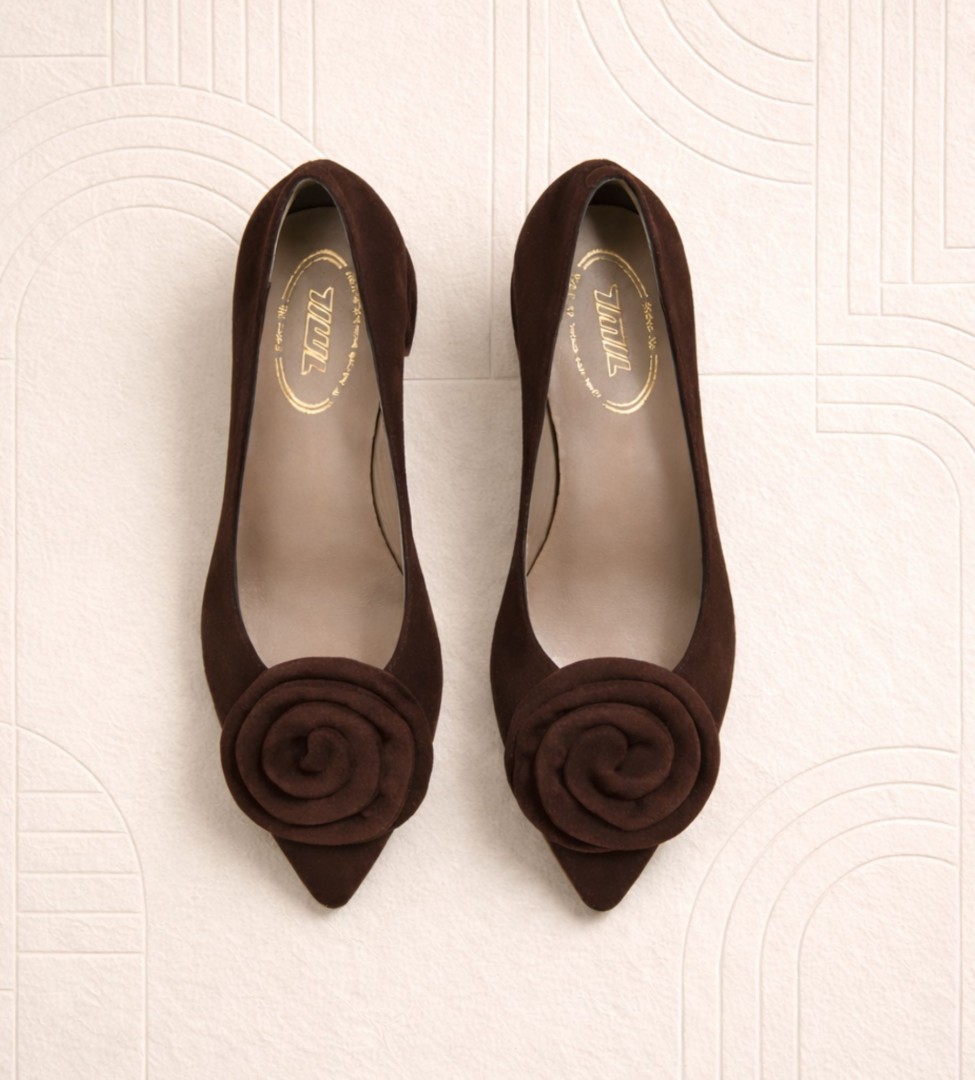 Brązowe czółenka damskie