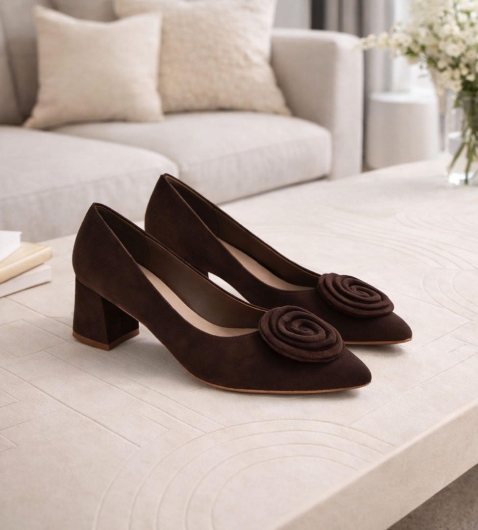 Brązowe czółenka damskie