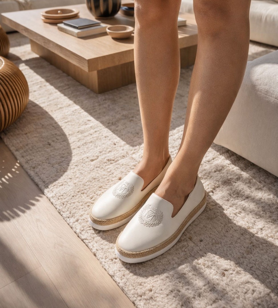 Białe baleriny damskie