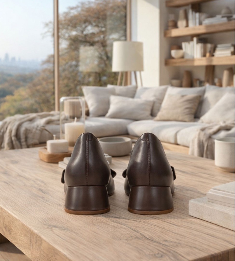 Brązowe czółenka damskie