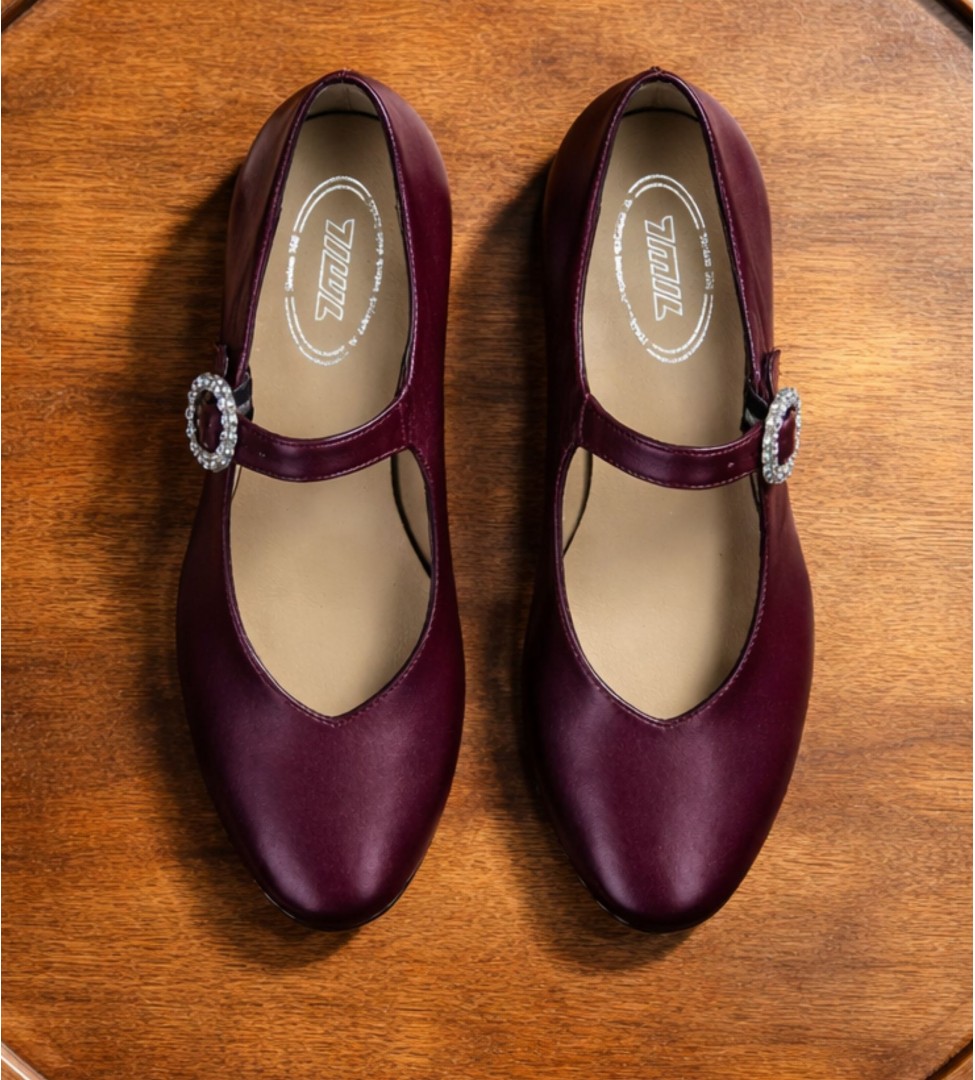 Bordowe czółenka damskie