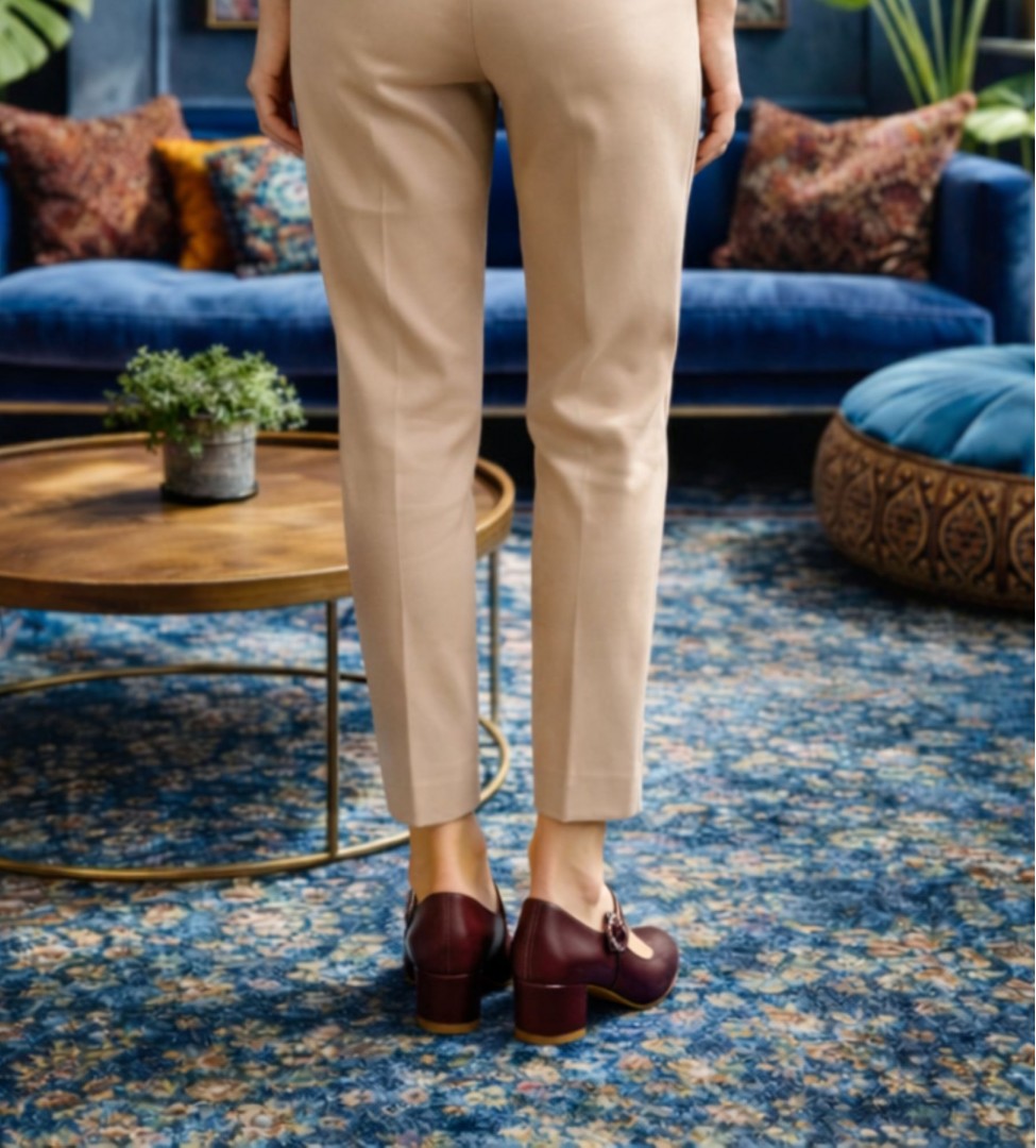 Bordowe czółenka damskie