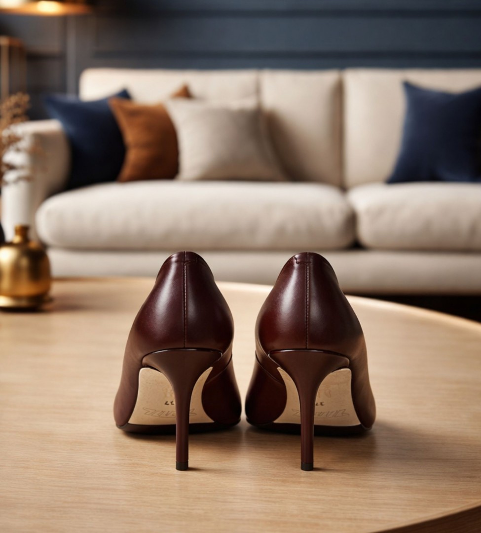 Brązowe czółenka damskie