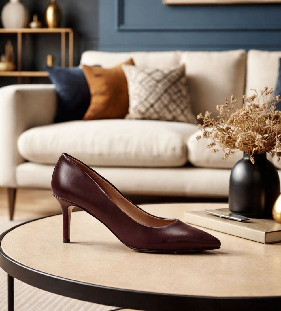 Brązowe czółenka damskie