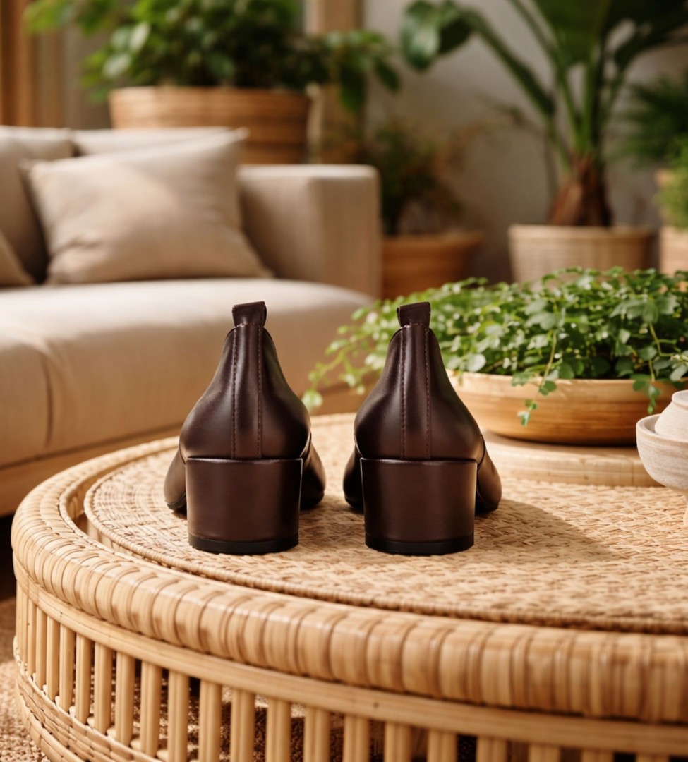 Brązowe czółenka damskie