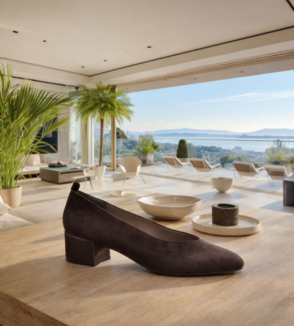 Brązowe czółenka damskie