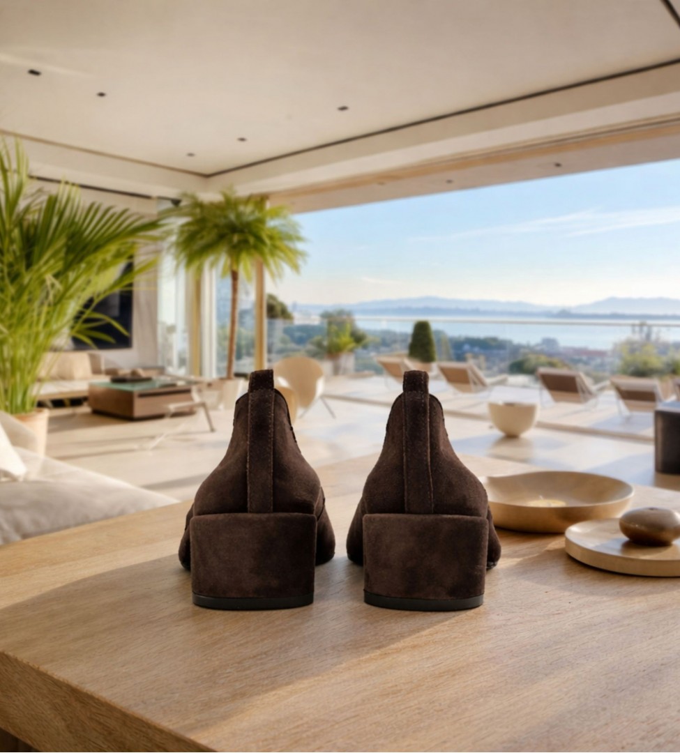 Brązowe czółenka damskie