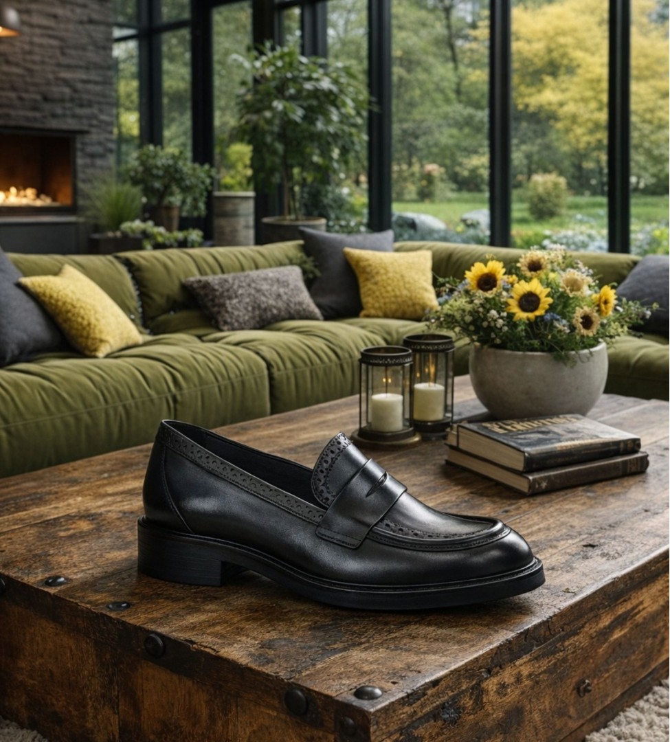 Czarne mokasyny damskie