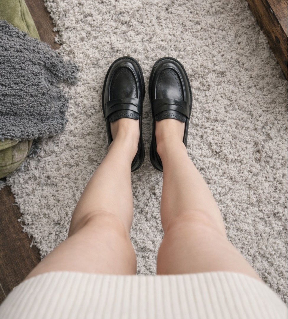 Czarne mokasyny damskie