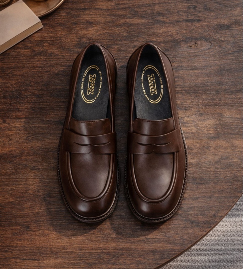 Brąozwe mokasyny damskie