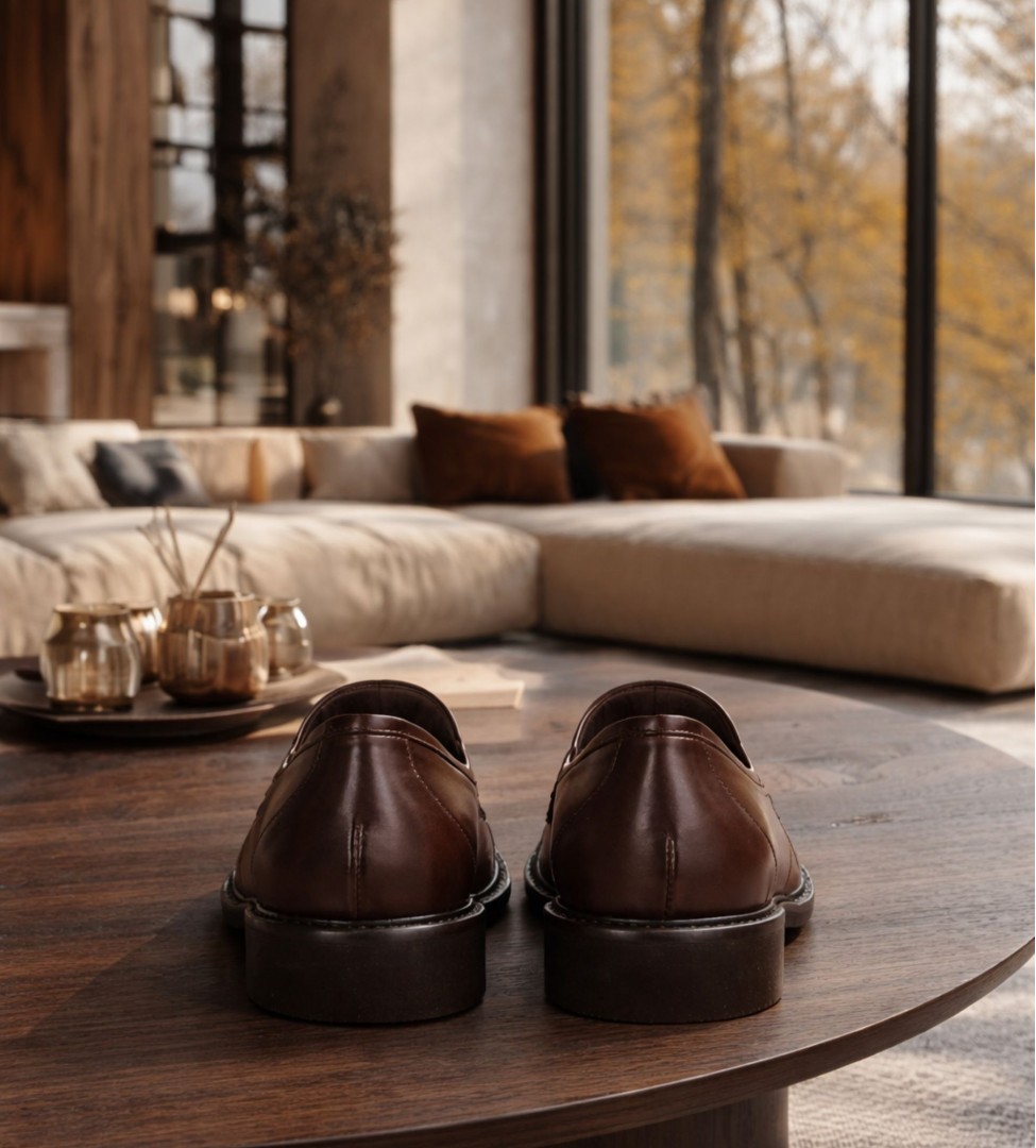 Brąozwe mokasyny damskie