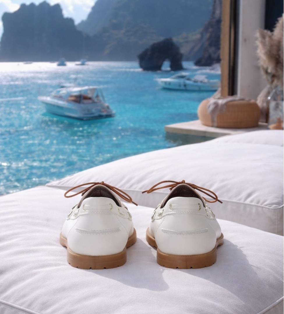 Białe mokasyny damskie