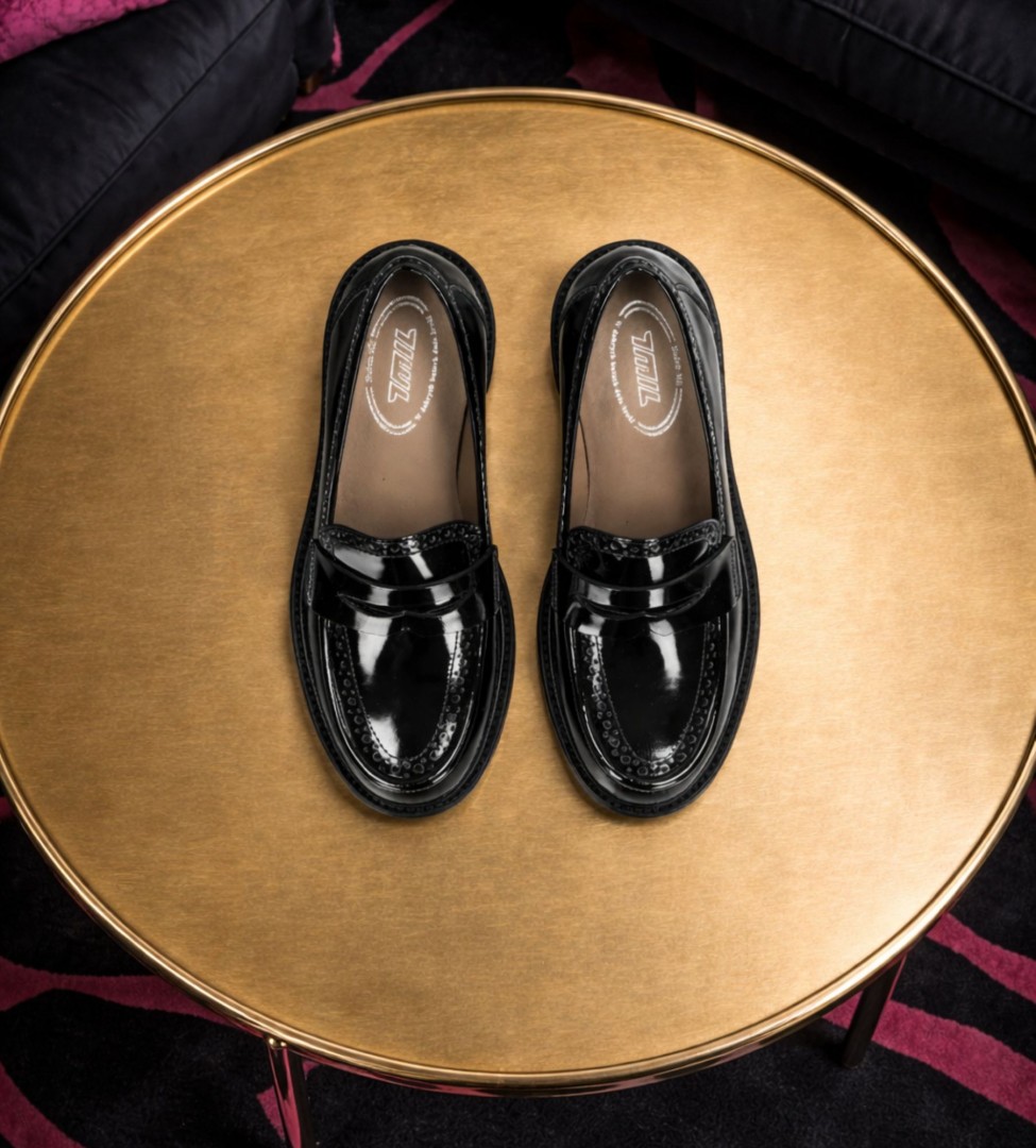 Czarne mokasyny damskie