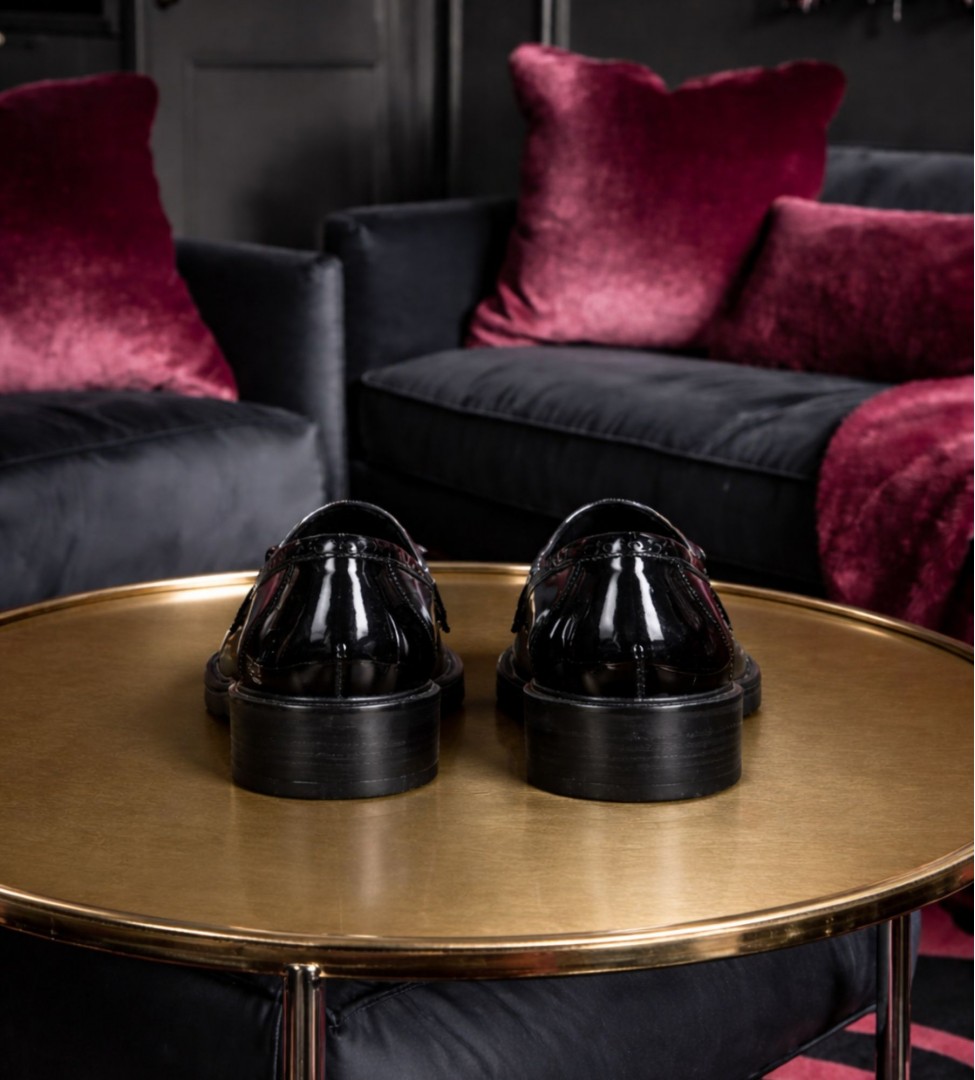 Czarne mokasyny damskie