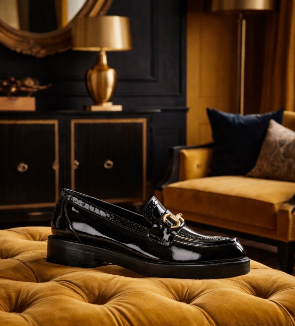 Czarne mokasyny damskie