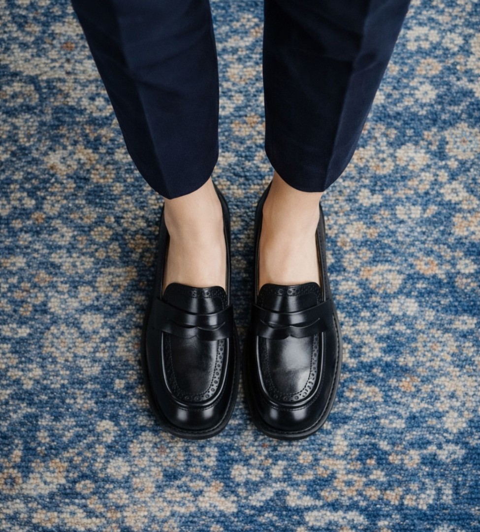 Czarne mokasyny damskie