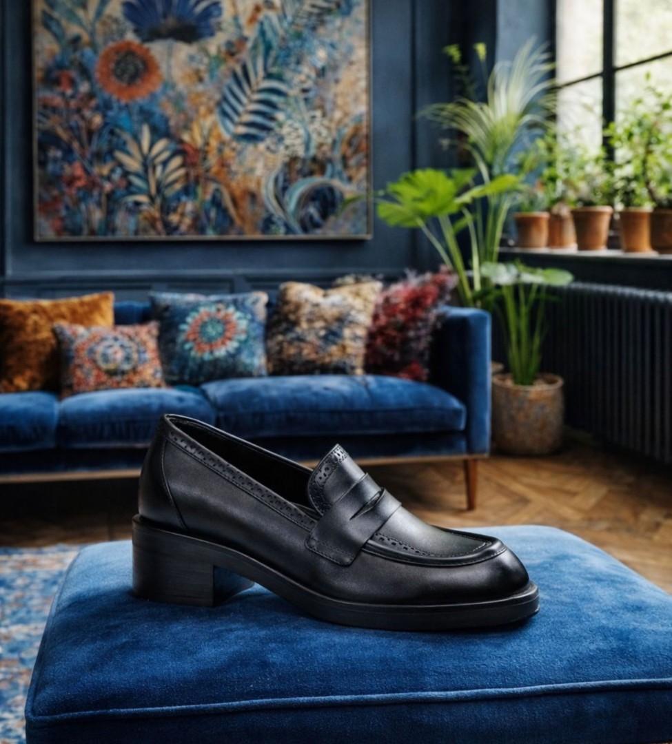 Czarne mokasyny damskie