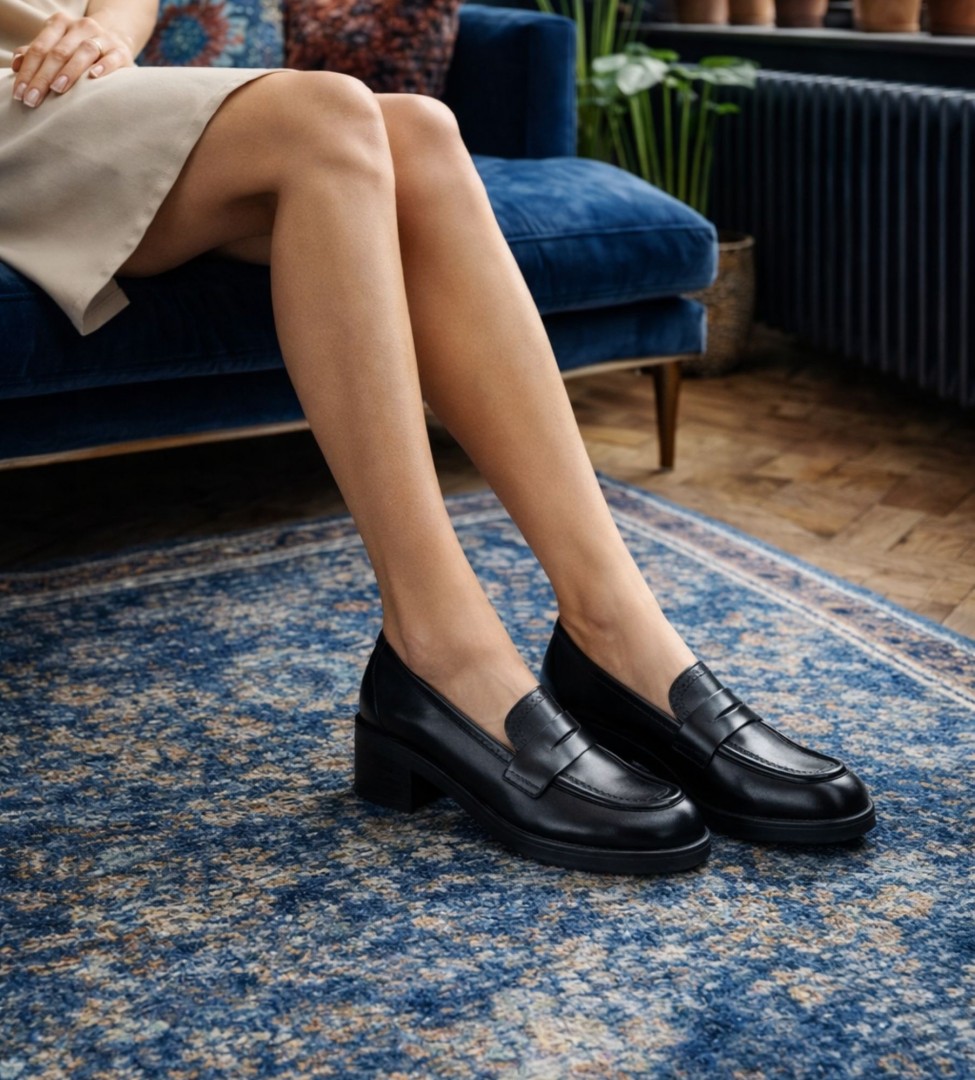 Czarne mokasyny damskie