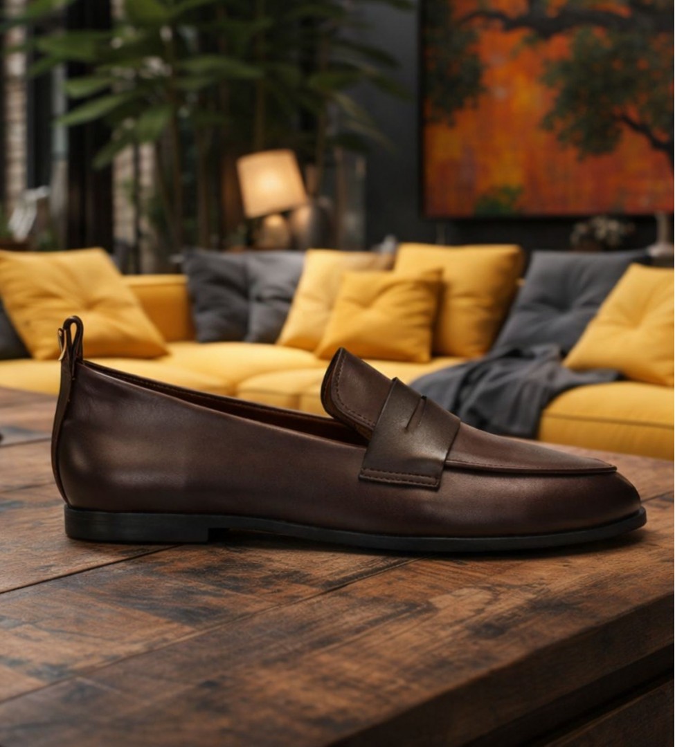 Brązowe mokasyny damskie